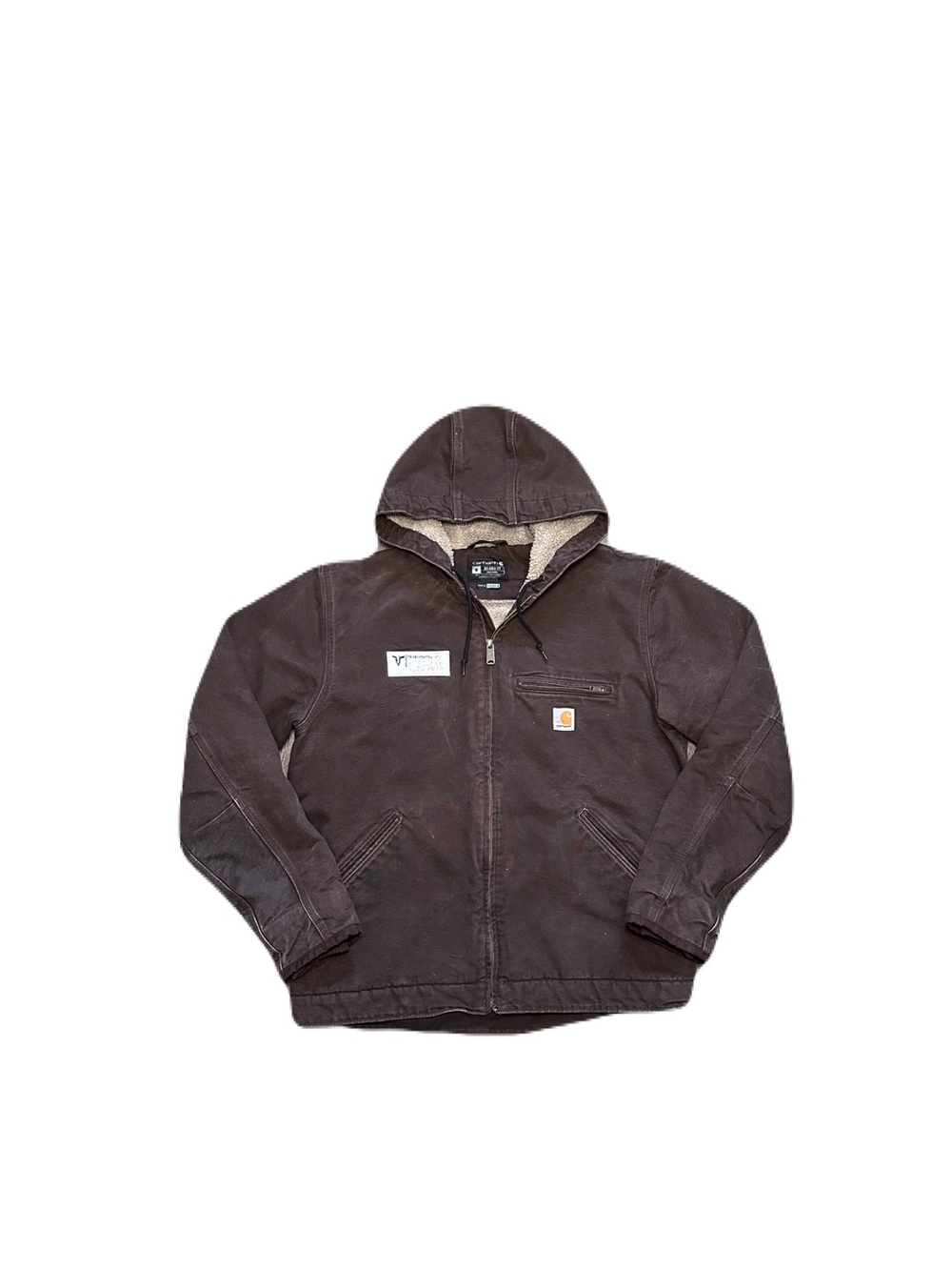 Carhartt Brown Sherpa Lined Sierra Jacket 0J4392-M Men’s Medium Faded
